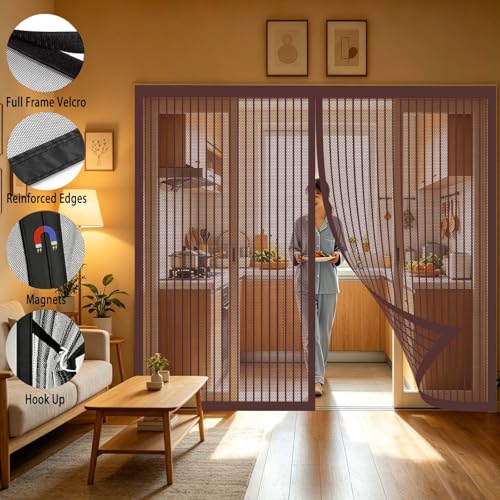 Moustiquaire magnétique fermeture automatique 126 x 220 cm pour porte de patio