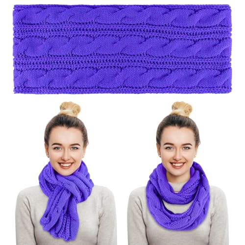 Apoway Winter Warm Set Knitted Beanie Hat Scarf Cold Weather Touchscreen Gloves Soft Ear Warmer for Men Women2