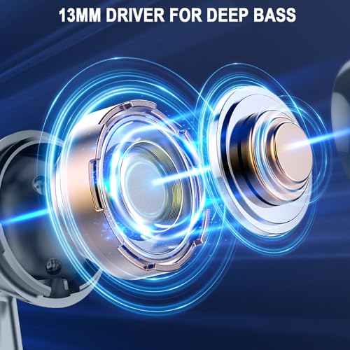 Image of Wireless Earbuds, Bluetooth 5.4 Ear Buds LED Power Display Headphones Bass Stereo, Bluetooth Earbuds in-Ear Noise Cancelling Mic, 40H Playback Mini Case IP7 Waterproof Sports Earphones for Android iOS