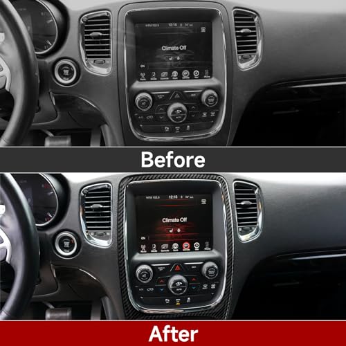 Image of for 2014-2020 Dodge Durango Accessories GPS Navigation Panel Cover Decals Carbon Fiber Stickers
