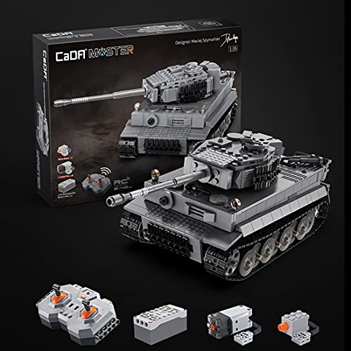 LIND CADA C61071 Technik Panzer, 2.4Ghz Technik Ferngesteuert WW2 Militär Sd.Kfz. 181 Tiger Panzer Bauset, 925… – Bild 3