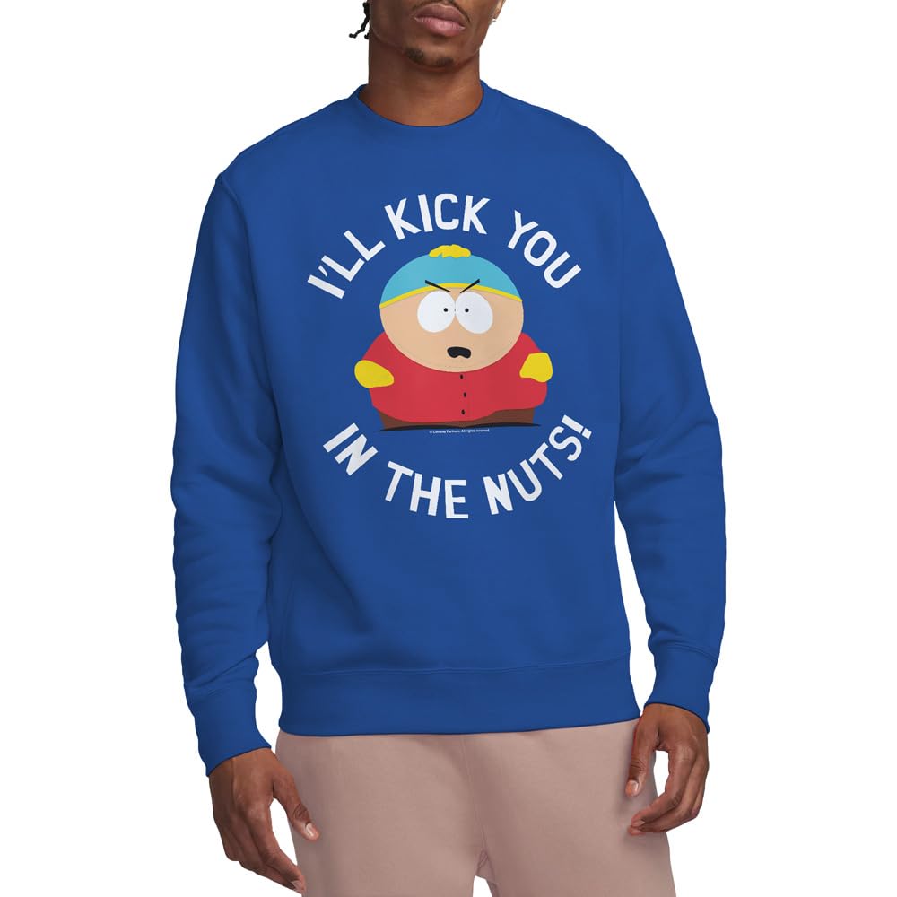 South Park Kick You In The Nuts Crew Sweatshirt, Royal Blue, Medium