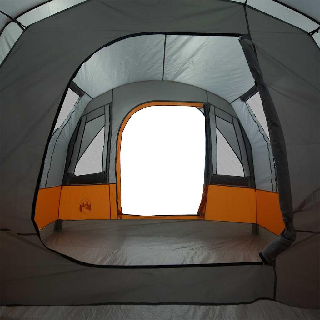 Tente Tunnel Camping 3 Personnes Gris Orange imperméable avec Double Toit, spacieuse ventilée pour randonnée et Voyage, Facile à Monter, résistante au Vent aux Insectes, 400x260x205 8. 7 kg