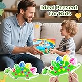 Dinosaurier Farbensortierspiel Zählen Superweiches Squeeze Sensorikspielzeug für Kleinkinder Montessori Lernspiel Farberkennung Feinmotorik Training Reise Anti Stress Spielzeug ab 3 Jahren (Grün)