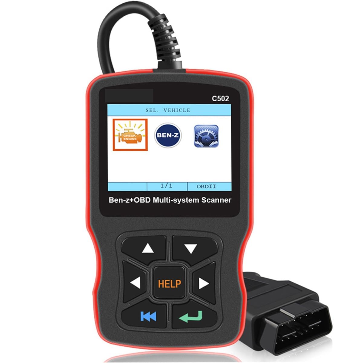 C502 OBD2 - Escáner de diagnóstico para comprobar la luz del motor EPB ABS SRS, herramienta de diagnóstico multisistema, lector de código, modos de comunicación OBD-II 1-10