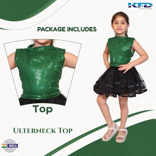 Image of Kaku Fancy Dresses Western Dance Top for Kids Halter Neck Top For Annual Function (ONLY TOP) - Skirt not included