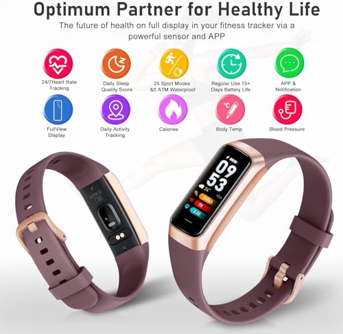 Image of Fitness Tracker with Step Counter /Calories /Stopwatch, Activity Tracker, Health Tracker with Heart Rate Monitor, Sleep Tracker,1.10''AMOLED Touch Color Screen, Pedometer Watch for Women Men