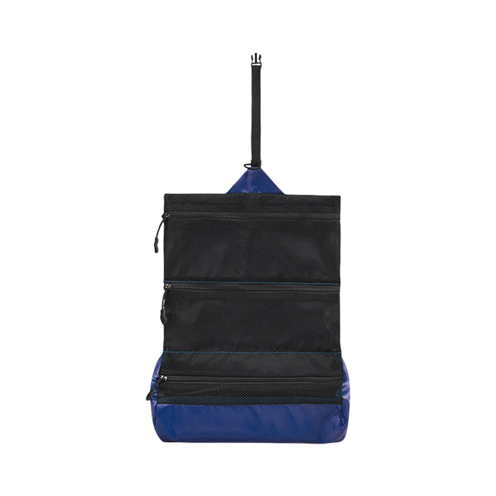 Mekalero Navy Blue Friendly Toiletry Organizers Compact Foldable Design Multiple Compartment Storage Leakproof Interior For Backpacking Travel Toiletry Bag