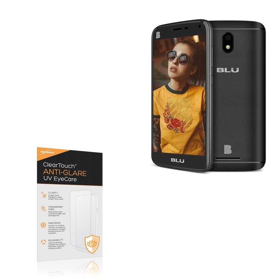 BoxWave Screen Protector Compatible With BLU C5L - ClearTouch Anti-Glare Anti-UV EyeCare (2-Pack), Filters out Harmful Blue Light Reduce Fatigue