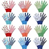 Xtinmee 12 Pairs Kids Gardening Gloves Soft Nonslip Yard Children Garden Gloves Safety Gardening Too