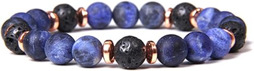Miniatura 7 de Pulsera de cuentas de piedra natural, hecha a mano, con difusor de aromaterapia, aceite esencial de lavanda, antiansiedad, alivio del estrés,
