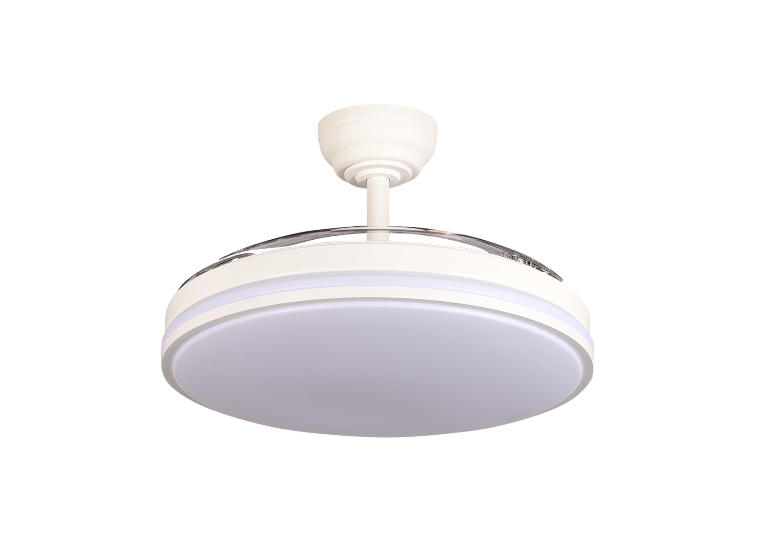 Ventilador de techo con luz con mando 3 aspas, Motor DC 30W+42W Luz LED,temporizador, 6 velocidades, aspas retráctiles, 3 temperaturas de luz, función verano-invierno Silencioso (Blanco puro, 50CM) — view 8