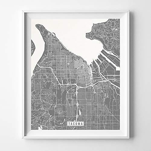 Washington City Street Map Wall Art Home Decor