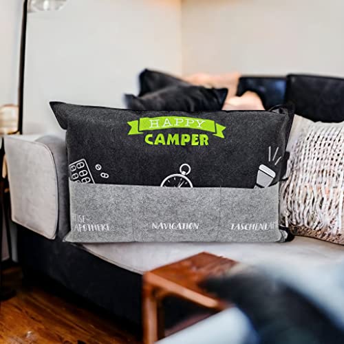 Coussin de camping avec poches oreiller de bivouac et rangement excursion