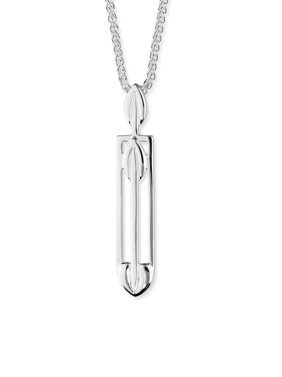 ORTAK 925 Sterling Silver Scottish Pendant Necklace Handmade Charles Rennie Mackintosh Design Celtic Fine Polish Designer Jewellery of Scotland for Women