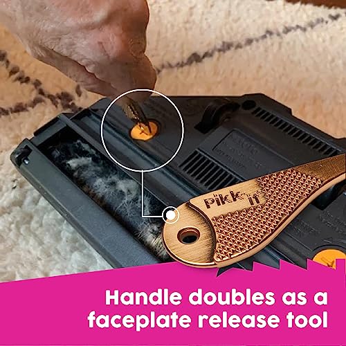 Image of Pikk-it Vacuum Hair Brush Cleaner Tool, Pet & Human Hair Removal Comb Rake | Removes tangled hair from vacuum brush rolls & hairbrushes. Works with Dyson, Roomba & more. Improves vacuum cleaning power.