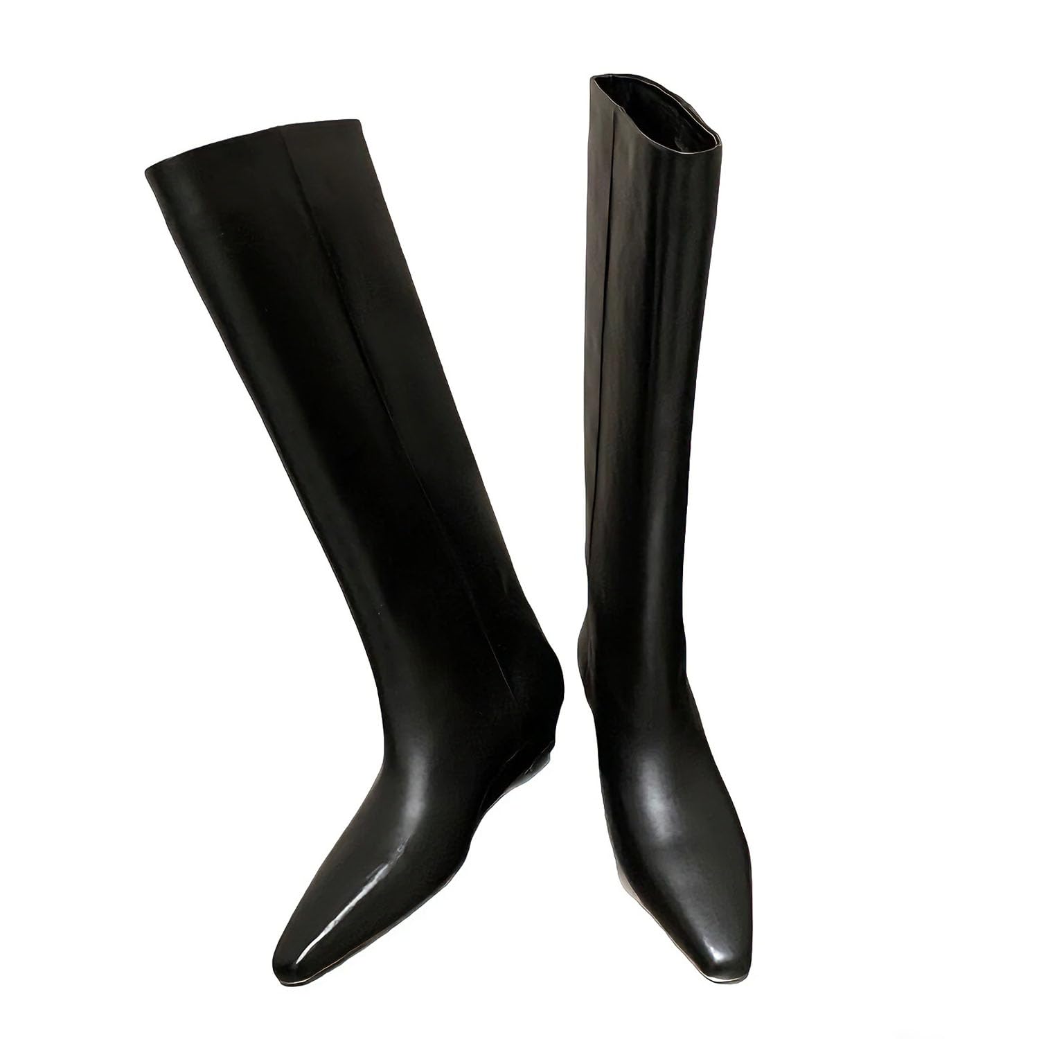 Botas Montar Mujer Altura Rodilla Cuero Vacuno Dividido Slip On