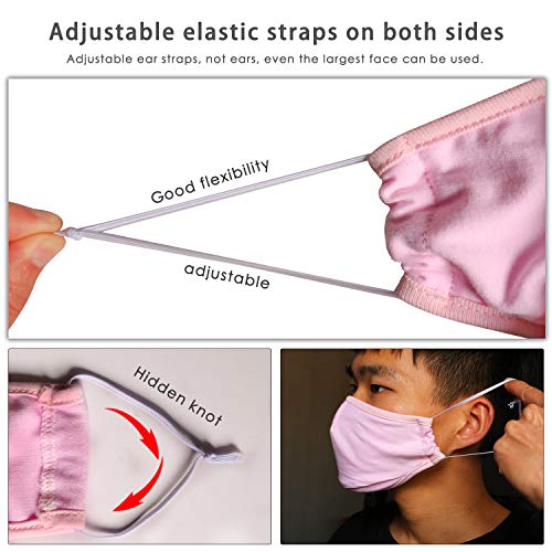 DDY 3 Pack Unisex Mouth Mask Adjustable Anti Dust Face Mouth Mask (Pink)
