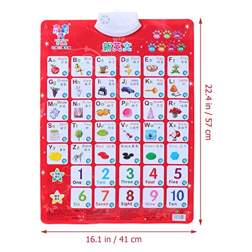 NUOBESTY Número Alfabeto Cartaz Primeiros Cartazes Educacionais Palavra Em Inglês Matemática Falando