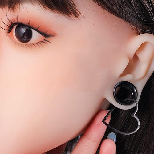 Miniatura 4 de Casvort 2 piezas de 0.315 in - 0.984 in hipoalergénico de acero inoxidable 316 apertura estética túneles perchas dilatadores de oreja, dilatadores