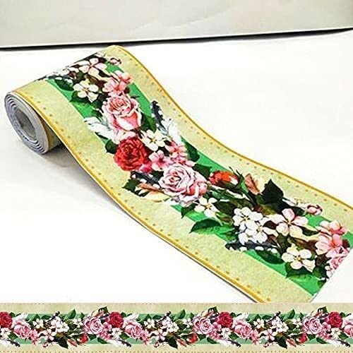 Rodapiés y molduras adhesivas 3D para paredes, Cenefa de papel pintado PVC autoadhesivo, 10 cm x m, multicolor for baño, cocina(7)