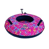 Rigma Snow Tube - Heavy Duty Snow Sleds | Hard Plastic Bottom, High Speed Tubes, Inflatable Snow Sled for Adults & Kids| Pink