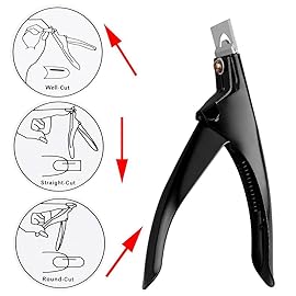 SUMAJU Professional Acrylic False Nail Clippers for Acrylic Nails Nail Tip Cutter Nail Manicure Tool (Black)