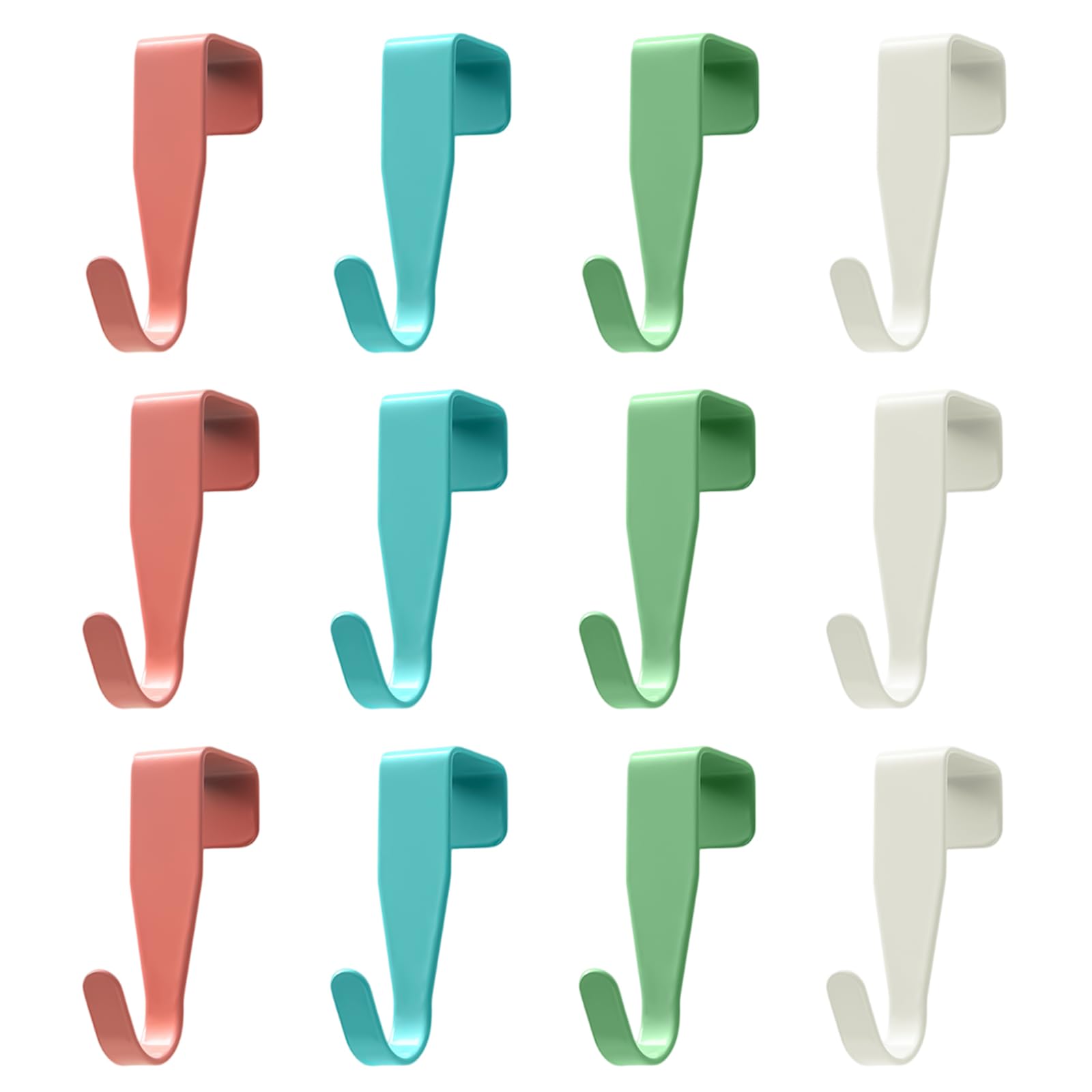 Rylae 12pcs Over The Door Hooks Color