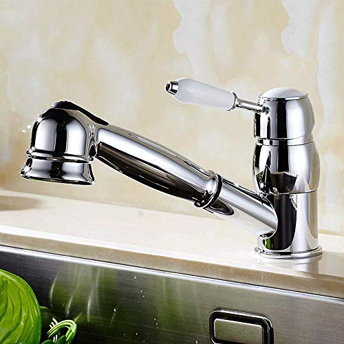 Robinet de cuisine mitigeur évier eau chaude froide avec tête de pulvérisation extractible 360°
