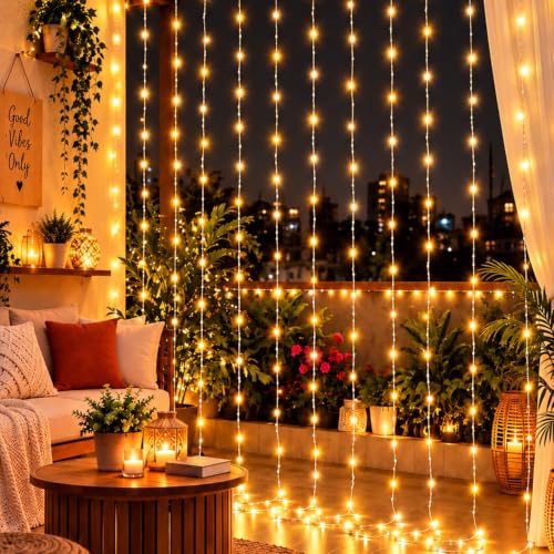 Durga Puja: Traditional vs Contemporary Decor 63 21 Meter 180 LED Waterfall Curtain String Lights for Home Decorat...