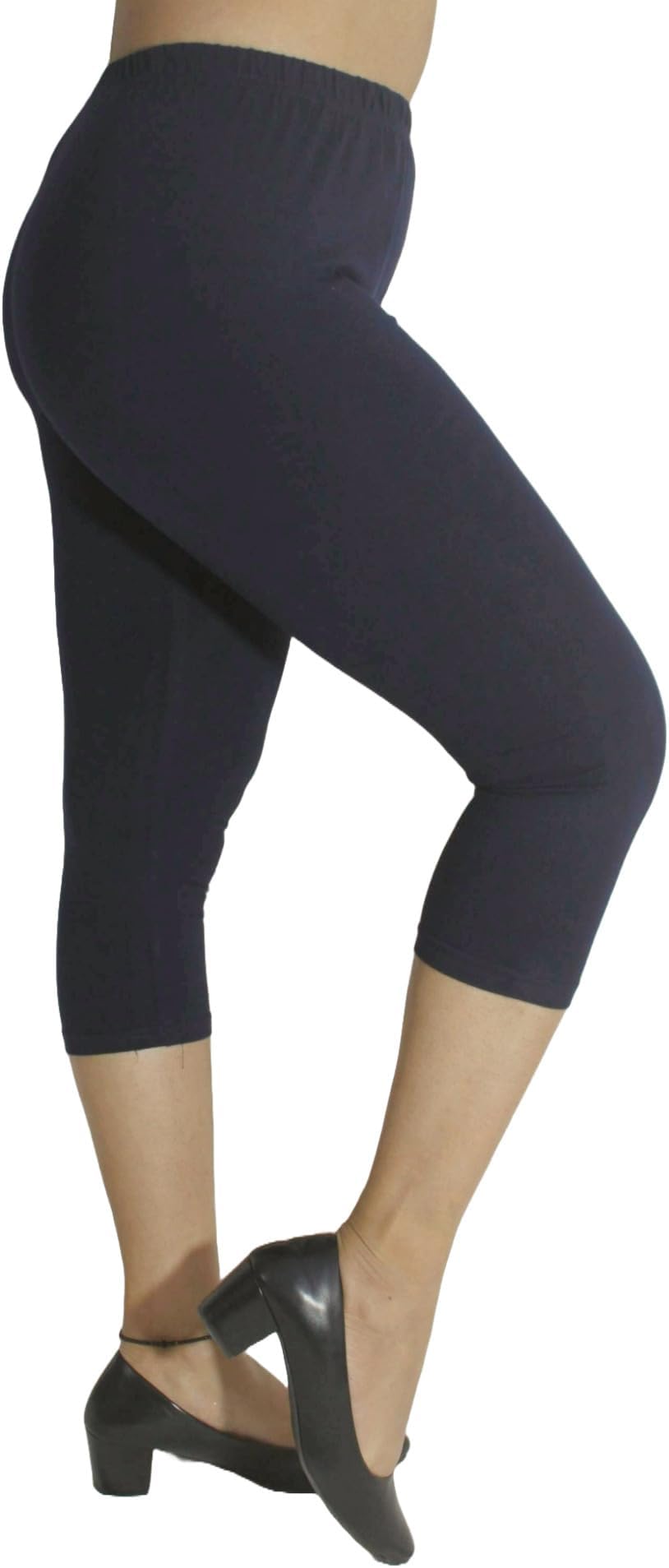 Women's Plain Capri for Active Workout Running Trendy Slim Fit Three Fourth Capri Pants | Comfortable & Breathable Fabric | Navy Blue