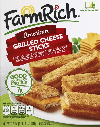 Farm Rich Grilled Cheese Sticks Made With American Cheese And Crispy White Bread Frozen, 17 oz