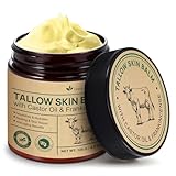 Tallow Balm With Castor Oil and Frankincense Balm, 100% Grass-Fed Beef Tallow Skin Care, Face & Body Moisturizer Cream for Skin, Nourish & Repairing Dry Skin
