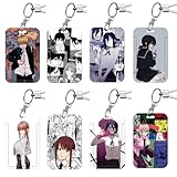 [プタロミ]チェンソーマン グッズ カードケース マキマ レゼ パワー デンジ 早川アキ パスケース ICカードケース 名札ケース キーホルダー付き 可愛い おしゃれ 飾り 萌えグッズ 学生証 社員証 交通カード 携帯便利 日常 通勤 通学 (2)