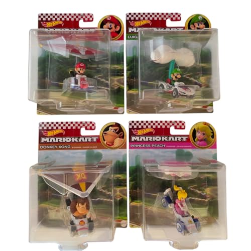 Hot Wheels Bundle 4 Autos Mario Kart Mario Luigi Peach DK miniatura 6