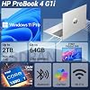 Laptop empresarial HP ProBook 4 G1iR con IA, pantalla IPS FHD+ de 16", Intel Core 7 150U, 64GB DDR5, 1TB SSD, cámara web 1080p, HDMI, batería de larga duración, Wi-Fi 6, Windows 11 Pro, incluye hub USB-C de 7 en 1 4