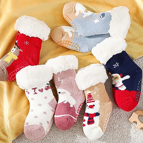 Newborn Baby Girls Warm Fleece Socks Shoes Padded Lamb's Wool Coral Velvet Non Slip Home Floor Cotton Socks4