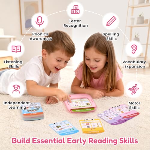 Image of JoyCat Phonics Learning Tablet, Learn to Read with 156 Pages Talking Flash Cards, Digraphs CVC Blends Long Vowel Sounds Phonics Games, Progressive Educational Toy, Gift for Boys Girls Ages 3-8
