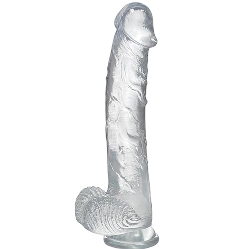 Huge Dildo Sex Toys, 12 Inch Clear Realistic Dildo Thick Anal Dildo with Strong Suction Cup for G-spot and Anal Hands-Free Play, Big Dildo Adult Toys for Men Women