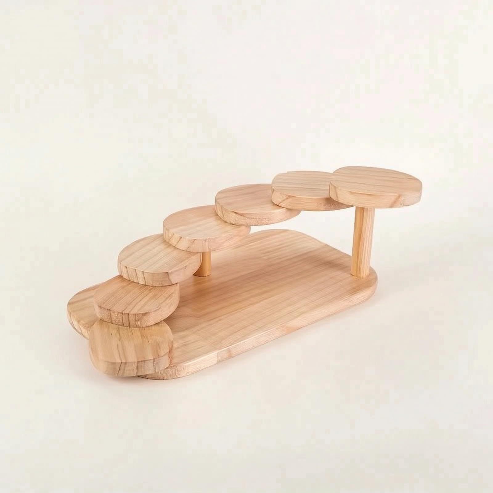 Baoblaze Bandeja Elíptica para Servir Bandeja Soporte Expositor Centro de Mesa Madera con Bordes Suaves y Base Firme Diseño Que la Presentación Adecuada para , Escalera De 7 Pasos Ovalada