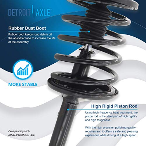 Image of Detroit Axle - Front 8pc Struts Kit for 2003-2005 Honda Pilot, 2001-2002 Acura MDX, 2 Struts w /Coil Spring 2 Sway Bars 2 Ball Joints 2 Outer Tie Rod Ends Replacement