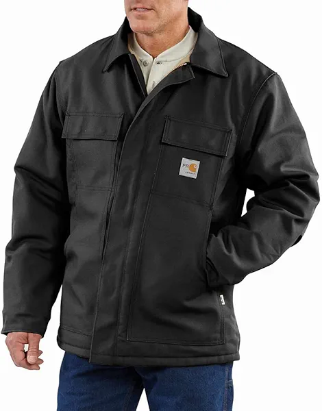 Carhartt Mens Flame Resistant Duck Traditional Coat (Big & Tall) Work Utility Pants, Black, 4X-Large Big Tall US