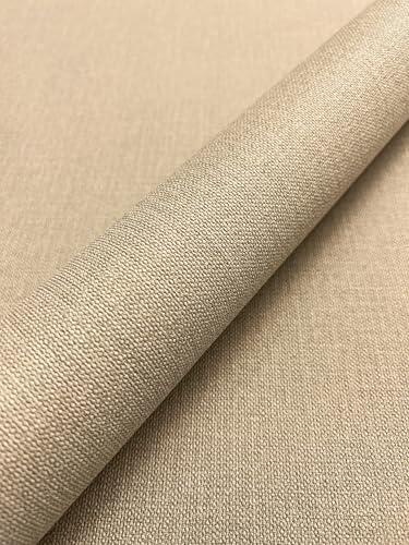 Newroom Papel Pintado Beige Vinilo Aspecto Lino - Moderno Liso Textura Textil para Salón Dormitorio Cocina