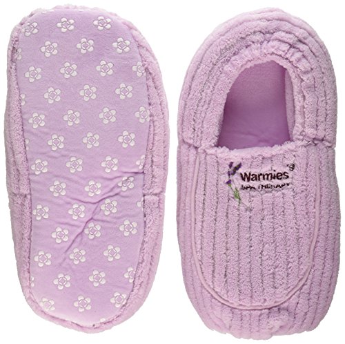 Image of warmies Microwaveable House Slippers for Women - Plush, Soft & Fuzzy Indoor Slippers with Backs & Non-Slip Memory Foam Soles - Cozy Warm Ladies Slipper