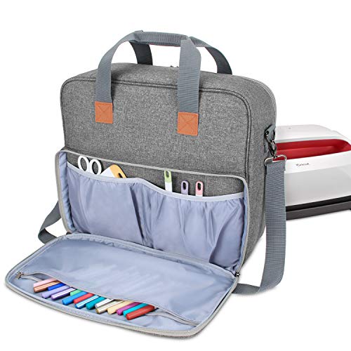 Luxja Carrying Case for Cricut Easy Press 2 (12" x 10"), Tote Bag for Cricut Easy Press 2 and Supplies, Gray