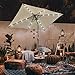 Yescom 10x6.5FT Rectangle Outdoor Solar Powered LED Lighted Patio Umbrella with Crank Tilt for Table Market Garden Yard Hotel Deck Cafe Beach Pool Wedding Party Beige