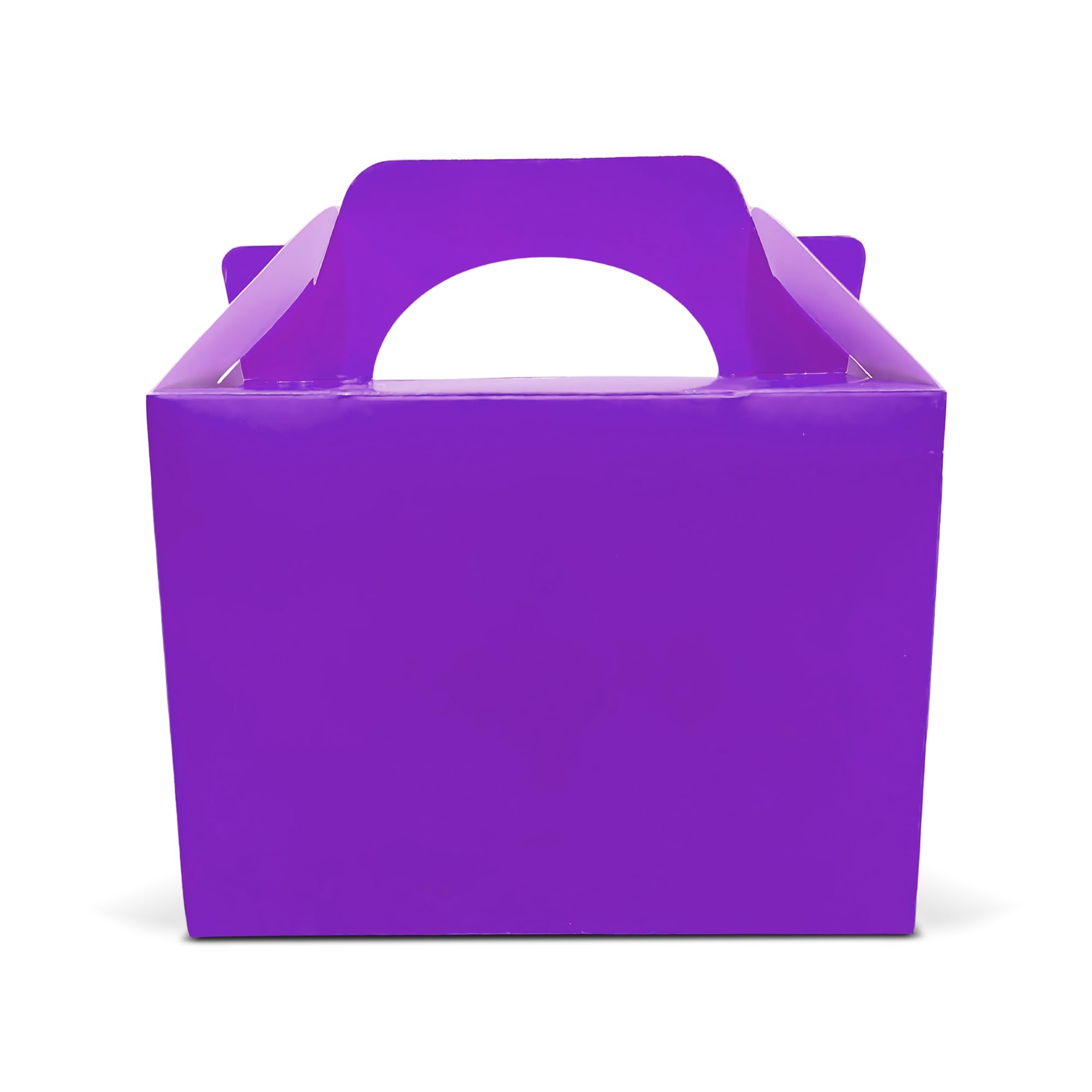 Lotus 15 x Children/Kids Plain Coloured Party Boxes Carry Food Meal Fun Picnic Birthday Wedding Favour/Baby Shower Party Halloween Trick or Treat Box Loot Bag (Purple)