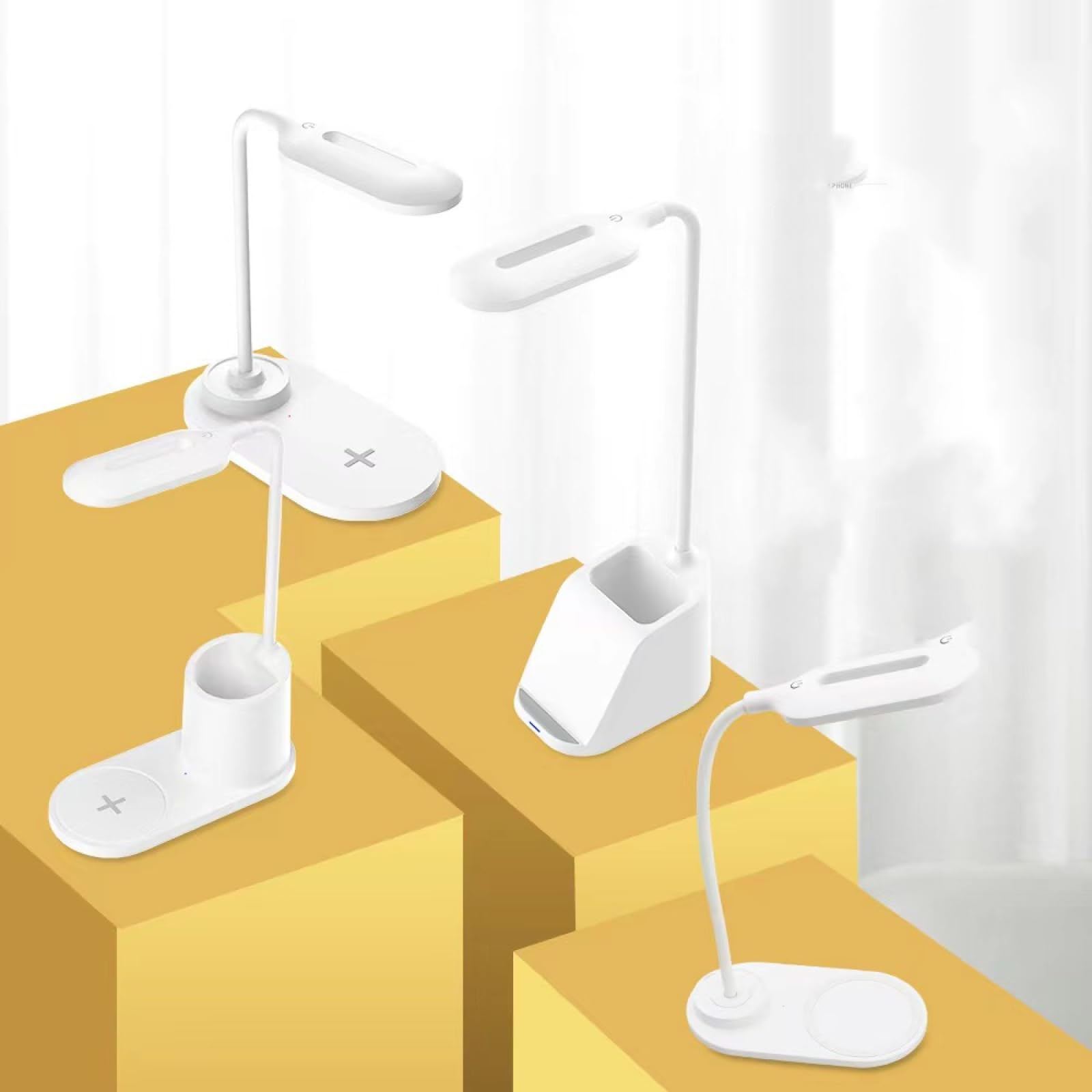 15W bezprzewodowa lampa biurkowa LED do szybkiego ładowania do czytania składana ochrona oczu dotykowa kreatywna lampka nocna lampka nocna/63 (Color : H507 (Charging cable))
