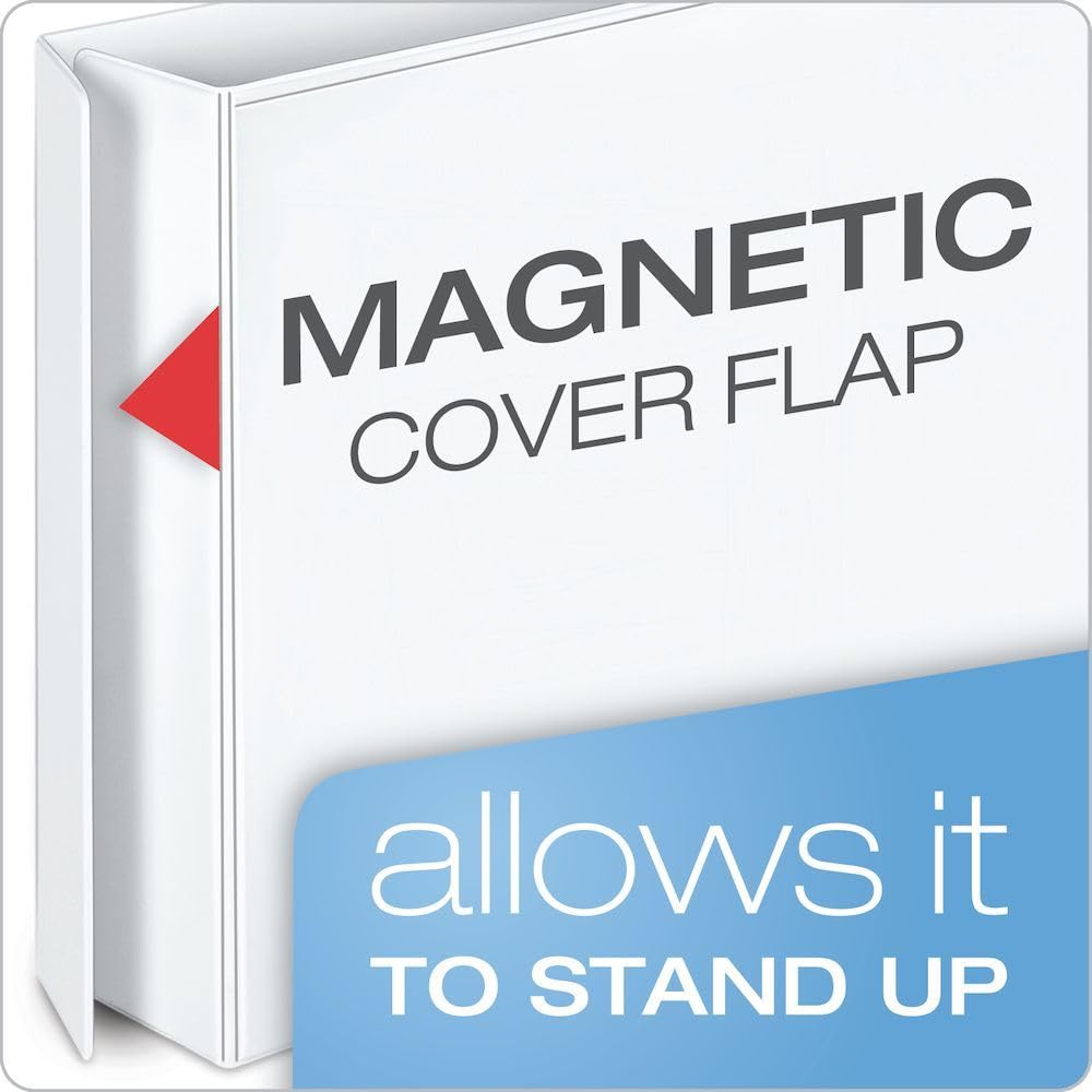 Cardinal Freestand Easyopen Clearvue Binder with Locking slant-d Ring, Letter size, bianco 4-Inch White