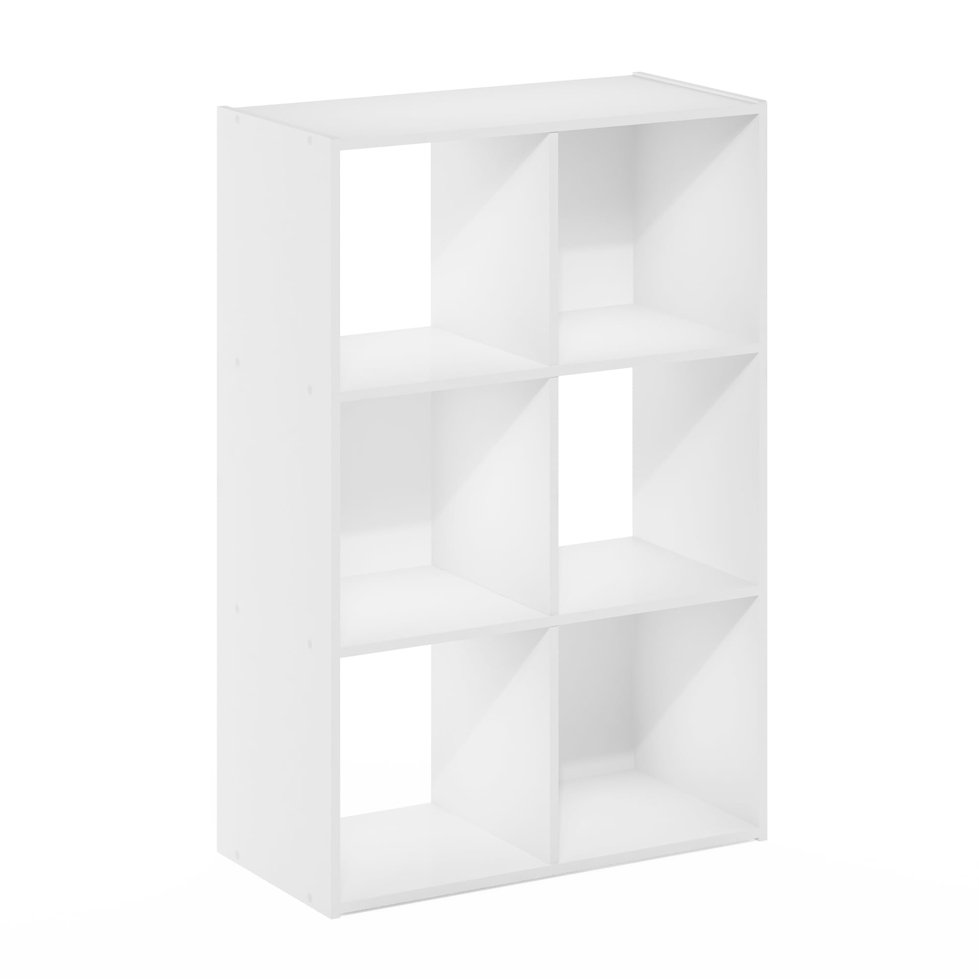 Furinno Pelli Cubic Storage Cabinet, 3x2, 6-Cube, Vertical, White